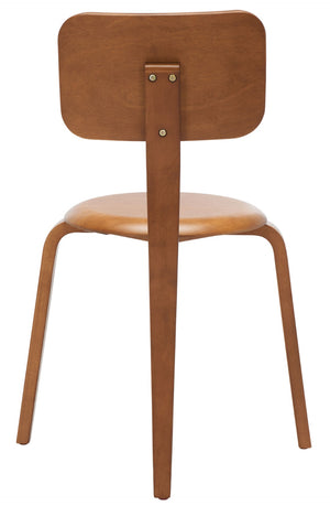 Safavieh LUELLA Stackable Dining Chair - Modern Minimalist Design with Curved Back for Ergonomic Comfort Walnut DCH1009A-SET2