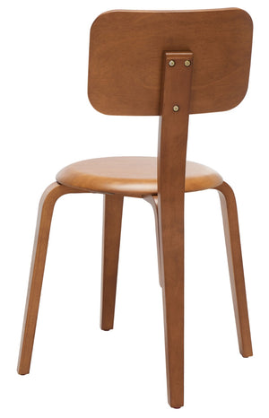 Safavieh LUELLA Stackable Dining Chair - Modern Minimalist Design with Curved Back for Ergonomic Comfort Walnut DCH1009A-SET2