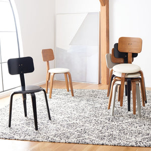 Safavieh LUELLA Stackable Dining Chair - Modern Minimalist Design with Curved Back for Ergonomic Comfort Walnut DCH1009A-SET2