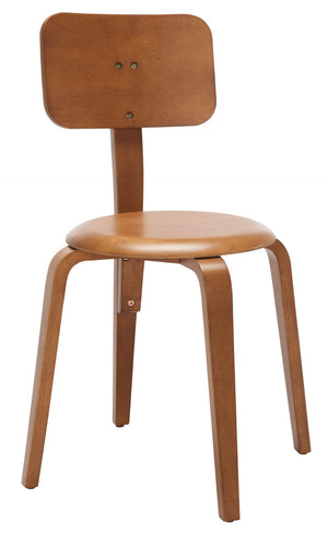 Safavieh LUELLA Stackable Dining Chair - Modern Minimalist Design with Curved Back for Ergonomic Comfort Walnut DCH1009A-SET2