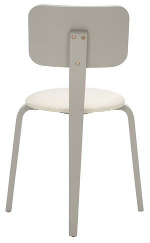 Safavieh JO Upholstered Stackable Dining Chair – Modern Minimalist Design with Comfortable Linen Seat Grey / Cream DCH1010C-SET2