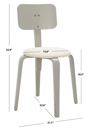 Safavieh JO Upholstered Stackable Dining Chair – Modern Minimalist Design with Comfortable Linen Seat Grey / Cream DCH1010C-SET2
