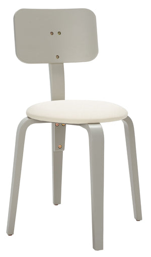 Safavieh JO Upholstered Stackable Dining Chair – Modern Minimalist Design with Comfortable Linen Seat Grey / Cream DCH1010C-SET2