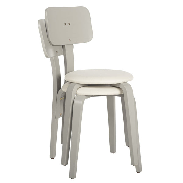Safavieh JO Upholstered Stackable Dining Chair – Modern Minimalist Design with Comfortable Linen Seat Grey / Cream DCH1010C-SET2