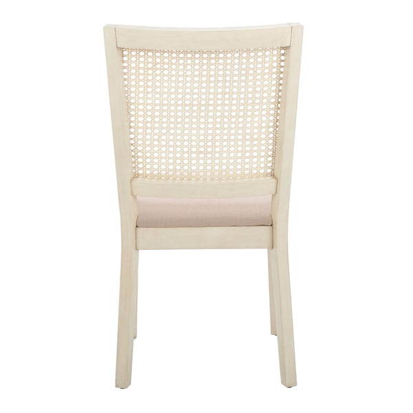 Safavieh MARGO Dining Chair – French Country Elegance with Comfortable Upholstery and Durable Design for Dining White Washed / Beige DCH1012A-SET2