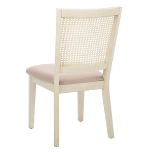 Safavieh MARGO Dining Chair – French Country Elegance with Comfortable Upholstery and Durable Design for Dining White Washed / Beige DCH1012A-SET2