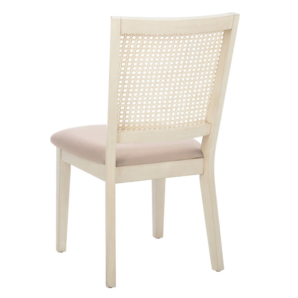 Safavieh MARGO Dining Chair – French Country Elegance with Comfortable Upholstery and Durable Design for Dining White Washed / Beige DCH1012A-SET2