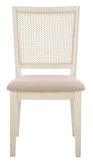 Safavieh MARGO Dining Chair – French Country Elegance with Comfortable Upholstery and Durable Design for Dining White Washed / Beige DCH1012A-SET2