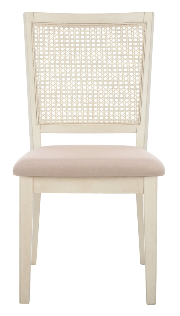 Safavieh MARGO Dining Chair – French Country Elegance with Comfortable Upholstery and Durable Design for Dining White Washed / Beige DCH1012A-SET2