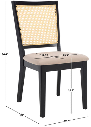 Safavieh Margo Dining Chair Black / Beige Wood DCH1012E-SET2