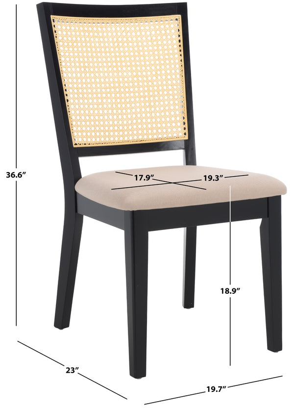 Safavieh Margo Dining Chair Black / Beige Wood DCH1012E-SET2