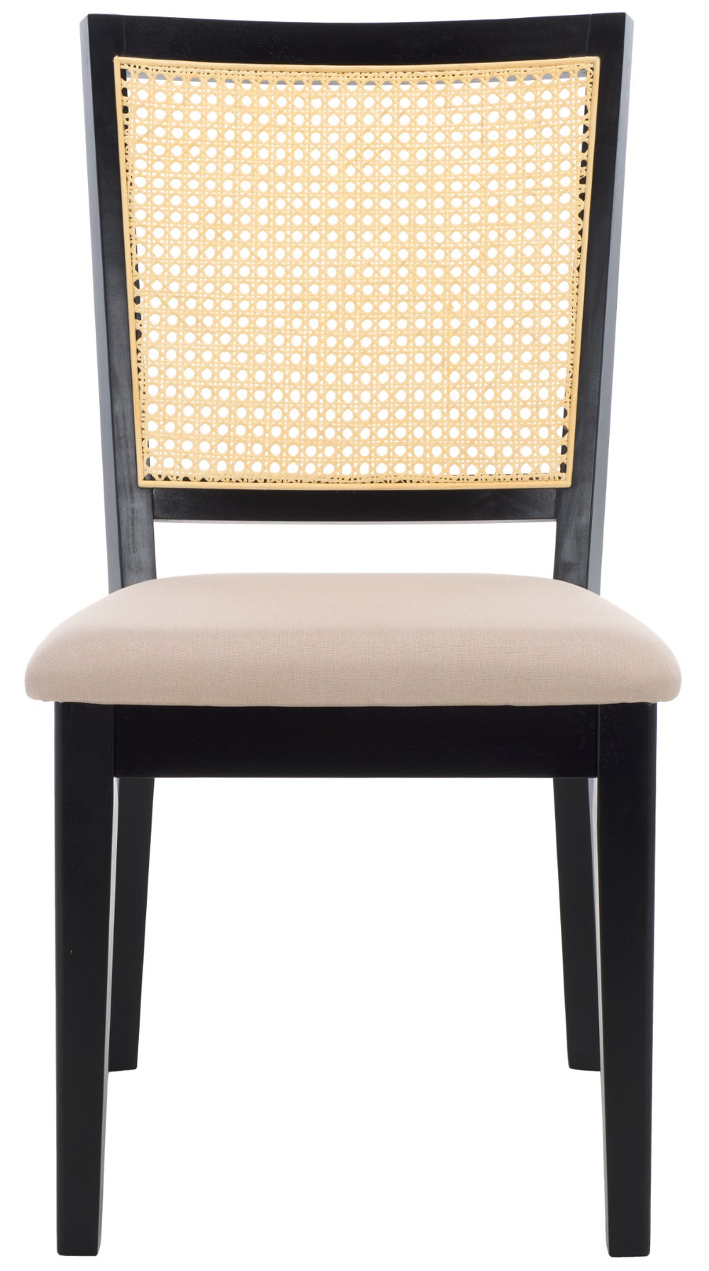 Safavieh Margo Dining Chair Black / Beige Wood DCH1012E-SET2