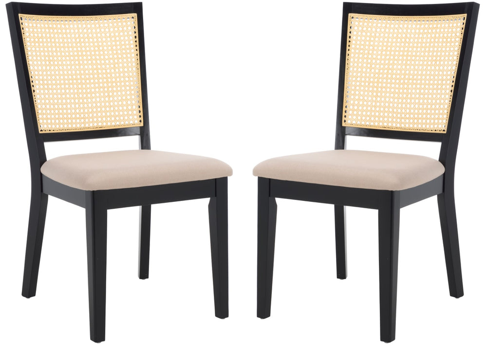 Safavieh Margo Dining Chair Black / Beige Wood DCH1012E-SET2