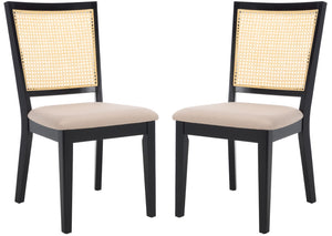 Safavieh Margo Dining Chair Black / Beige Wood DCH1012E-SET2