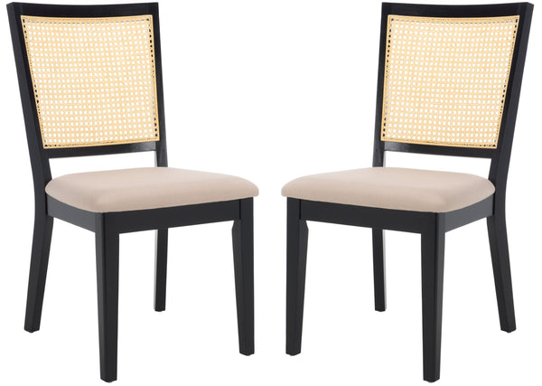 Safavieh Margo Dining Chair Black / Beige Wood DCH1012E-SET2