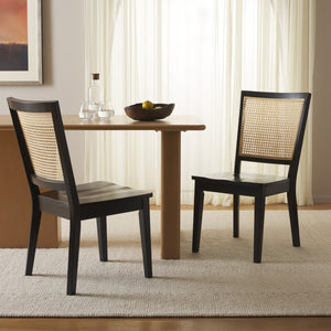 Safavieh Margo Dining Chair Black / White Washed Wood DCH1012F-SET2