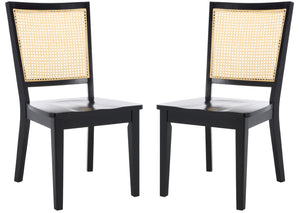 Safavieh Margo Dining Chair Black / White Washed Wood DCH1012F-SET2