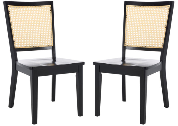 Safavieh Margo Dining Chair Black / White Washed Wood DCH1012F-SET2