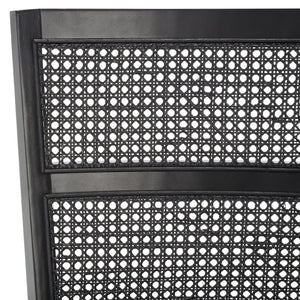 Safavieh TORIL Dining Chair Set of 2 - Modern French Country Style with Rattan Back and Solid Wood Seat Black DCH1013C-SET2