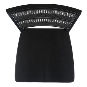 Safavieh TORIL Dining Chair Set of 2 - Modern French Country Style with Rattan Back and Solid Wood Seat Black DCH1013C-SET2