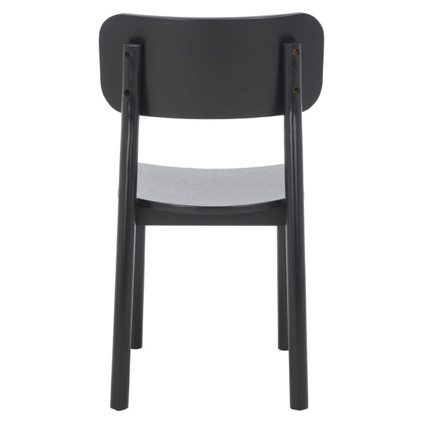 Safavieh EGON Dining Chair Set of Two - Mid-Century Black Wood & Natural Rattan for Stylish Dining Spaces DCH1014B-SET2
