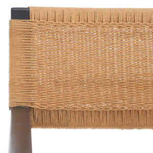 Safavieh Jolene Woven Rope Dining Chair - Stylish Black & Natural Design, Perfect For Modern Dining Spaces Black ,Natural Wood,Loom Paper Dch1015a