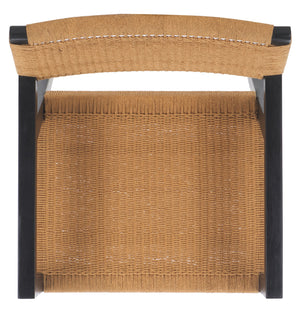 Safavieh Jolene Woven Rope Dining Chair - Stylish Black & Natural Design, Perfect For Modern Dining Spaces Black ,Natural Wood,Loom Paper Dch1015a