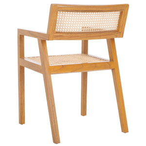 Safavieh Cire Rattan Dining Chair - Stylish Teak Frame With Comfortable Ergonomic Design For Any Space DCH1016A