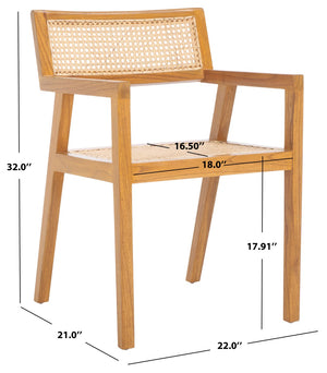 Safavieh Cire Rattan Dining Chair - Stylish Teak Frame With Comfortable Ergonomic Design For Any Space DCH1016A