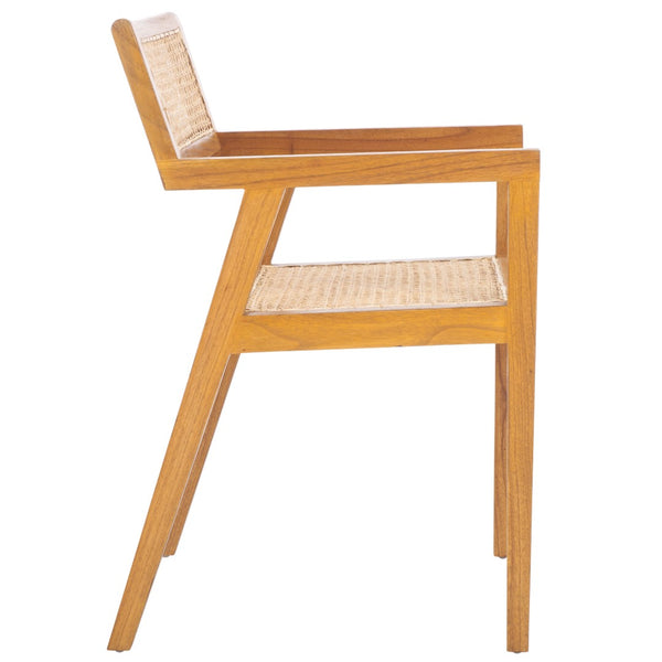 Safavieh Cire Rattan Dining Chair - Stylish Teak Frame With Comfortable Ergonomic Design For Any Space DCH1016A