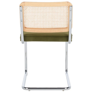 Safavieh Coralia Dining Chair Olive / Natural Rubberwood / Rattan DCH1101A-SET2