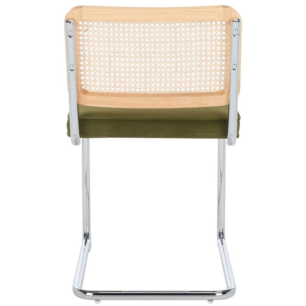 Safavieh Coralia Dining Chair Olive / Natural Rubberwood / Rattan DCH1101A-SET2