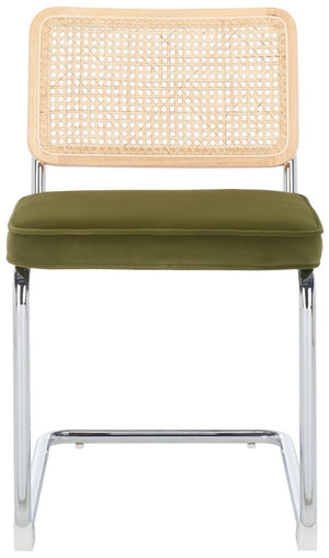 Safavieh Coralia Dining Chair Olive / Natural Rubberwood / Rattan DCH1101A-SET2