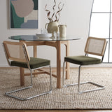 Safavieh Coralia Dining Chair Olive / Natural Rubberwood / Rattan DCH1101A-SET2