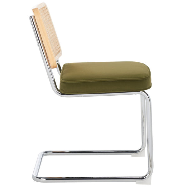 Safavieh Coralia Dining Chair Olive / Natural Rubberwood / Rattan DCH1101A-SET2