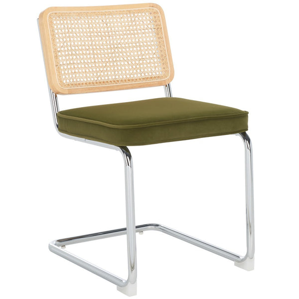 Safavieh Coralia Dining Chair Olive / Natural Rubberwood / Rattan DCH1101A-SET2