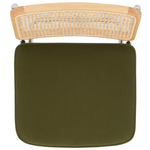 Safavieh Coralia Dining Chair Olive / Natural Rubberwood / Rattan DCH1101A-SET2