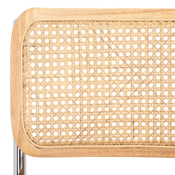 Safavieh Coralia Dining Chair Cognac / Natural/Chrome 18.5" x 22.6" x 32.7"