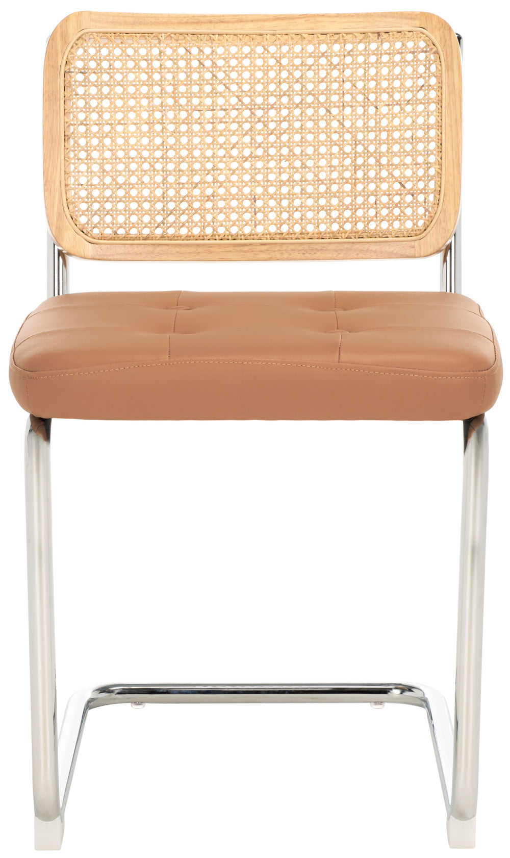 Safavieh Coralia Dining Chair Cognac / Natural/Chrome 18.5" x 22.6" x 32.7"