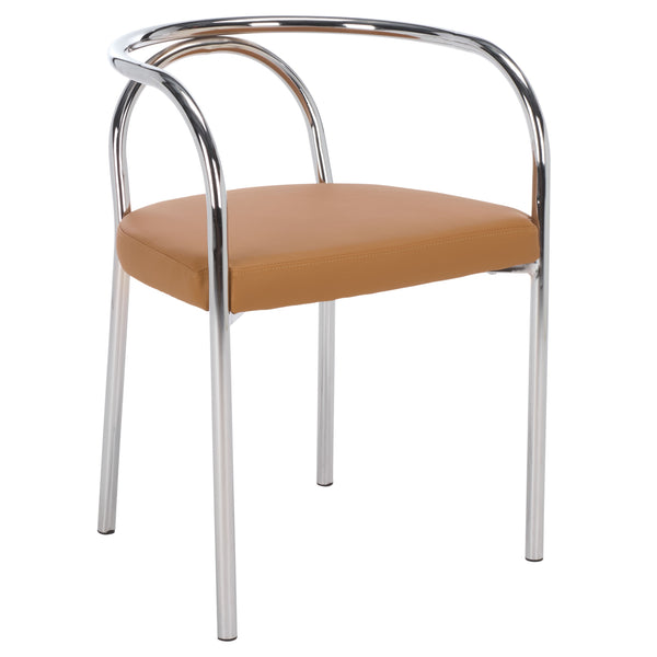 Nexus Modern Dining Chair With Plush Pu Upholstery, Ergonomic Support & Polished Metal Accents