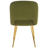 Safavieh Aspyn Dining Chair Olive / Brushed Gold 19.3" x 21.3" x 33"
