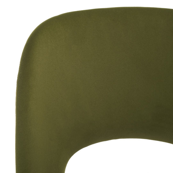 Safavieh Aspyn Dining Chair Olive / Brushed Gold 19.3" x 21.3" x 33"
