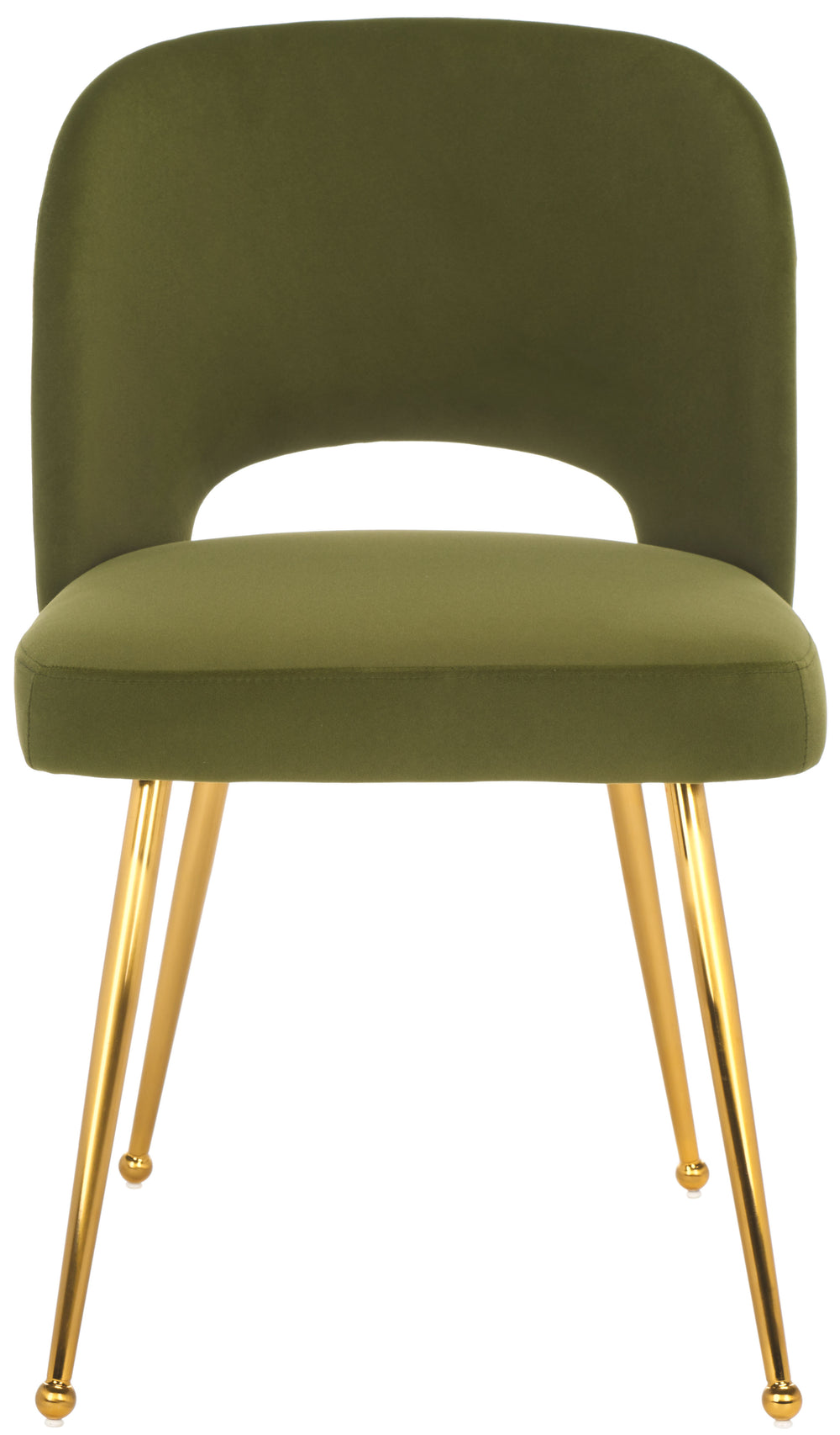 Safavieh Aspyn Dining Chair Olive / Brushed Gold 19.3" x 21.3" x 33"