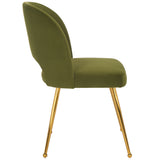 Safavieh Aspyn Dining Chair Olive / Brushed Gold 19.3" x 21.3" x 33"