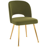Safavieh Aspyn Dining Chair Olive / Brushed Gold 19.3" x 21.3" x 33"