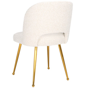 Safavieh Aspyn Dining Chair Cream / Brushed Gold 19.3" x 21.3" x 33"