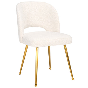 Safavieh Aspyn Dining Chair Cream / Brushed Gold 19.3" x 21.3" x 33"