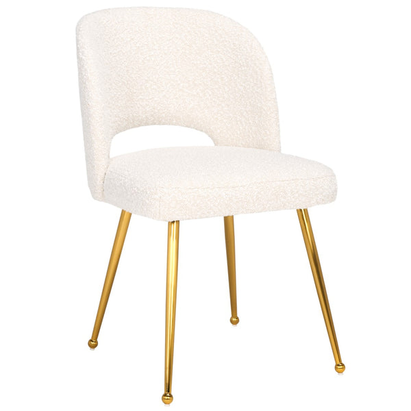 Safavieh Aspyn Dining Chair Cream / Brushed Gold 19.3" x 21.3" x 33"