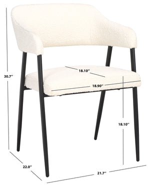 Safavieh Naoko Dining Chair White / Black 21.7" x 22" x 30.7"