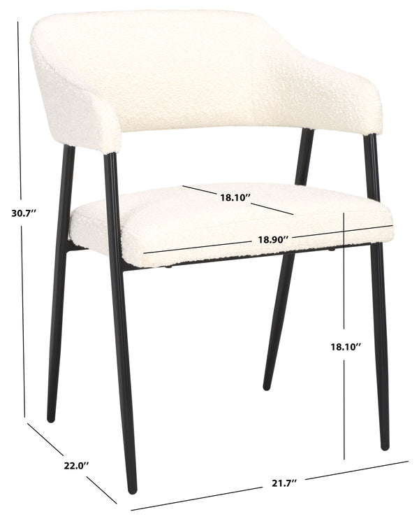 Safavieh Naoko Dining Chair White / Black 21.7" x 22" x 30.7"